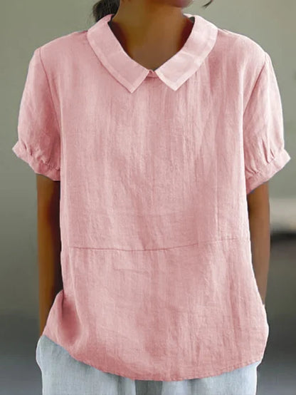 Short Sleeve Collared Women's Top - Maria