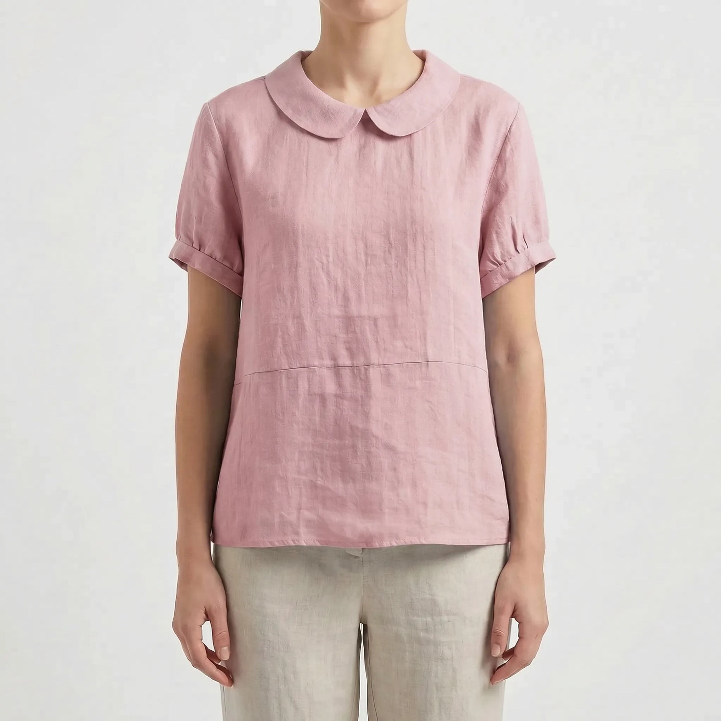 Short Sleeve Collared Women's Top - Maria