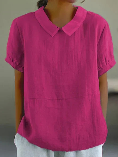 Short Sleeve Collared Women's Top - Maria