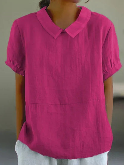 Short Sleeve Collared Women's Top - Maria