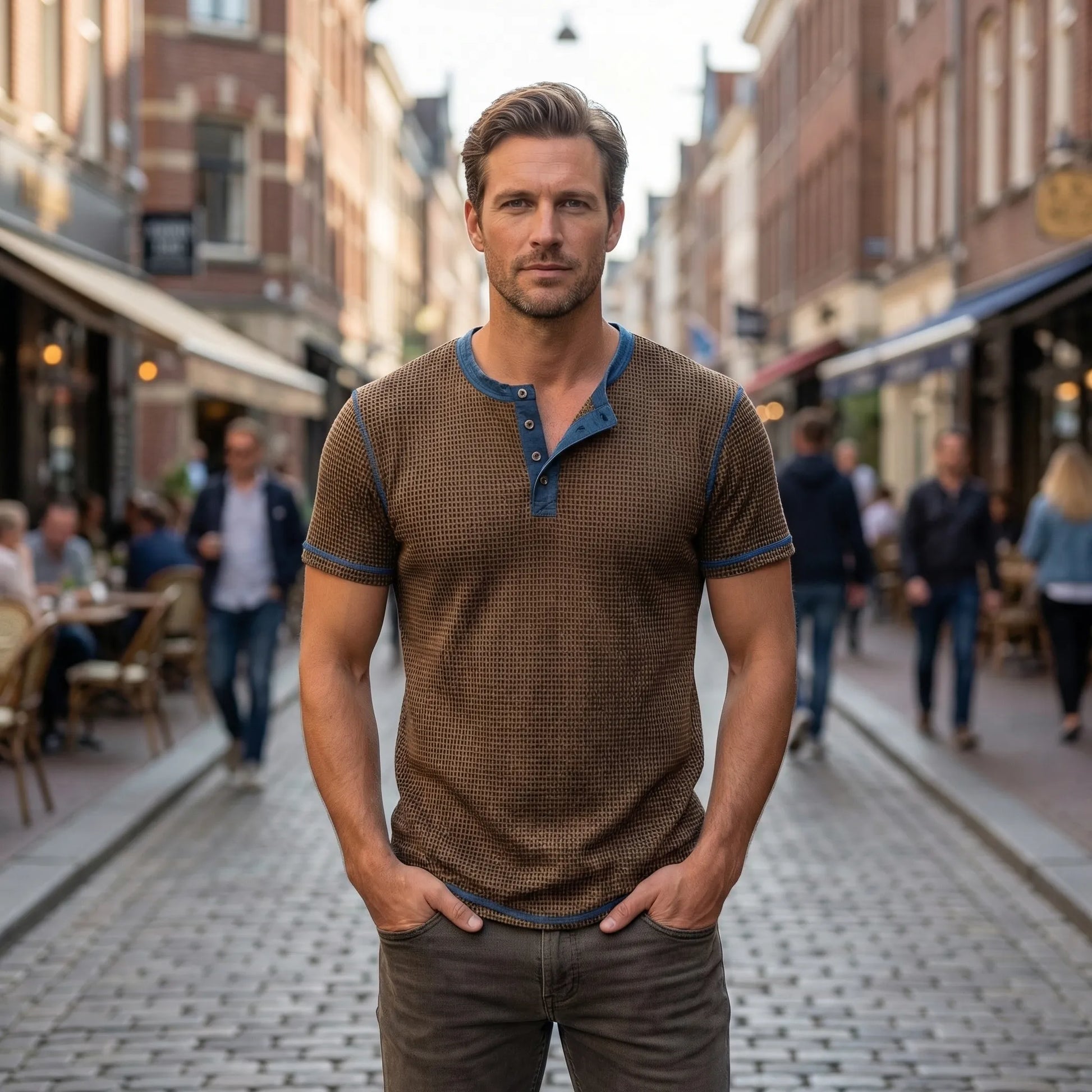 Short Sleeve Henley T-Shirt - Danny