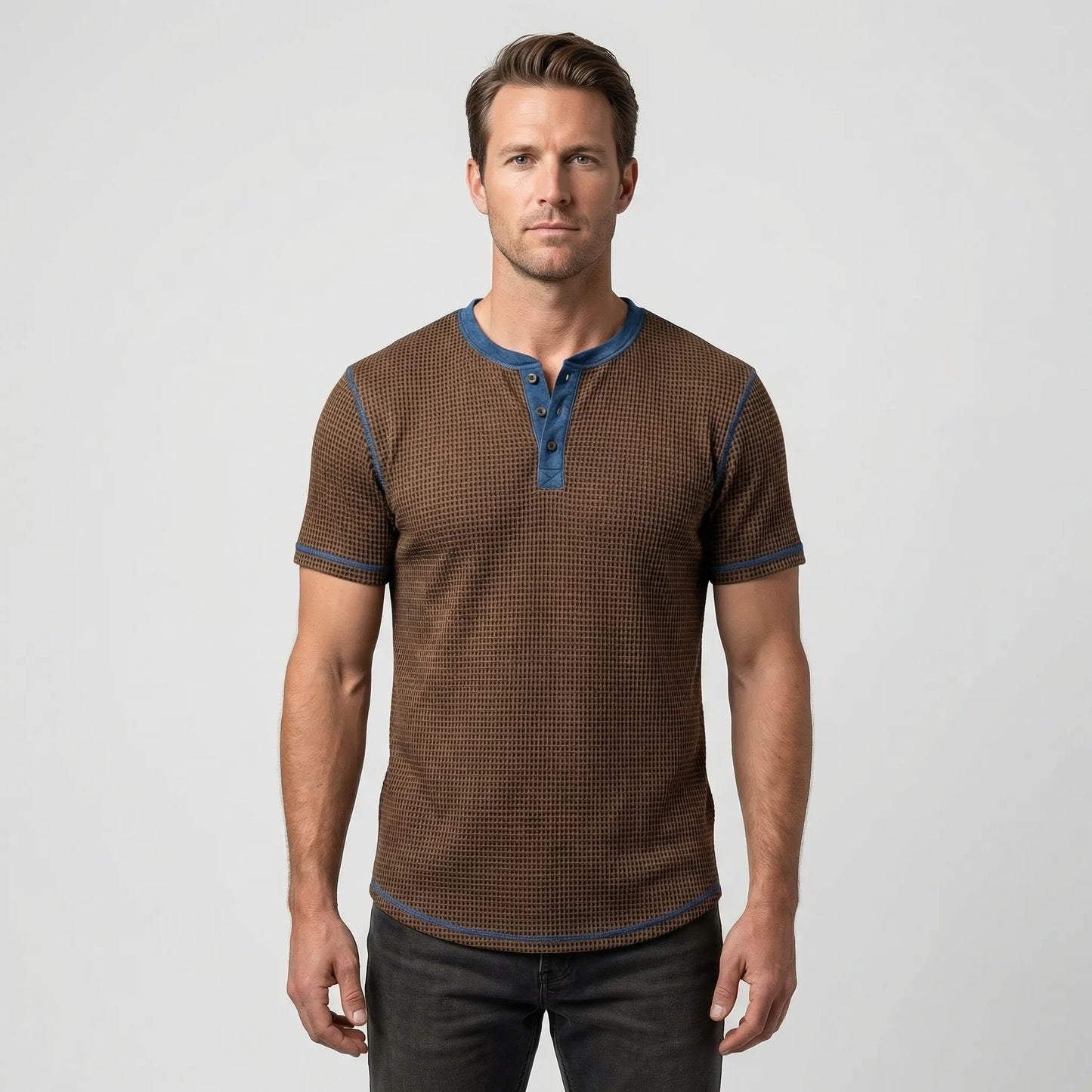Short Sleeve Henley T-Shirt - Danny