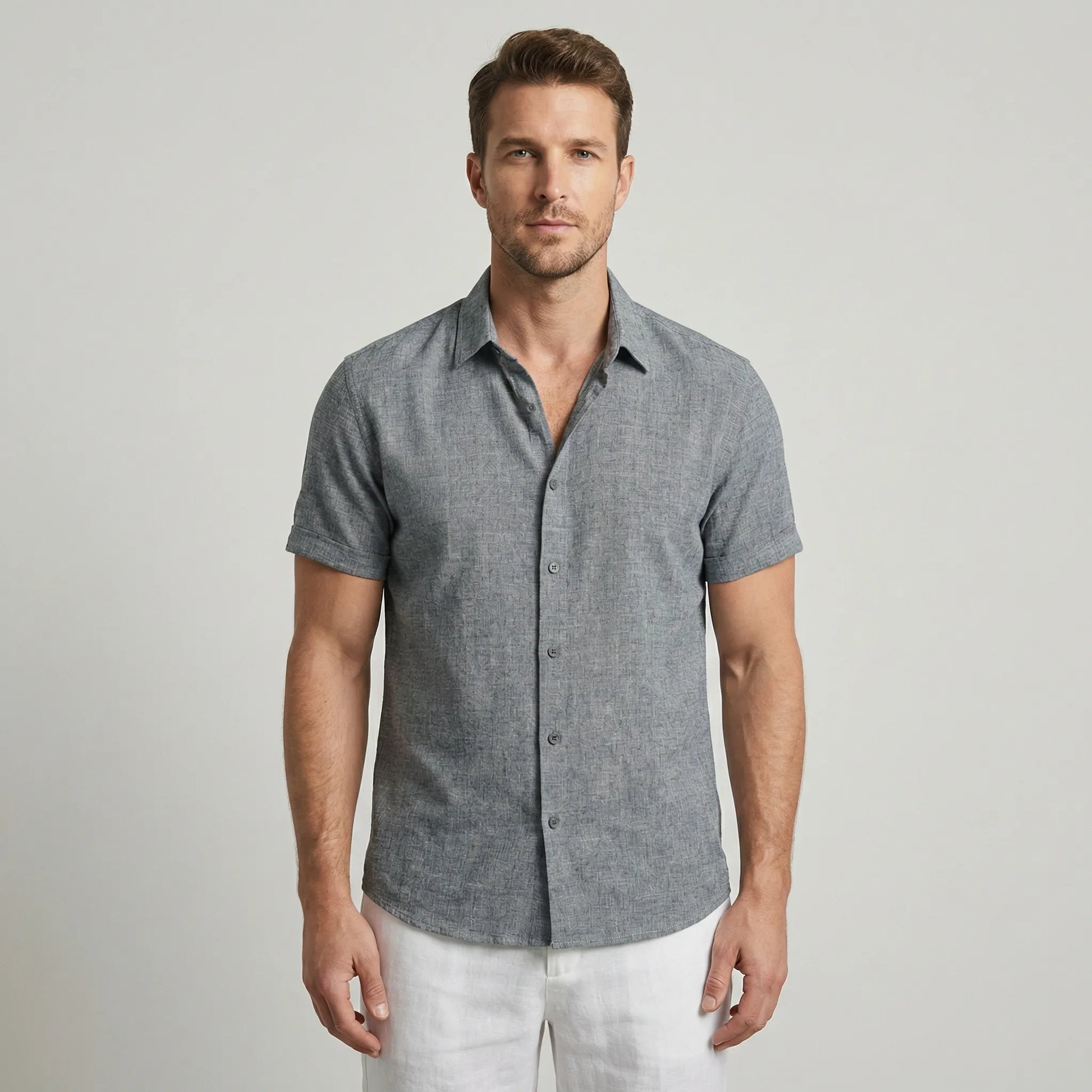 Short Sleeve Shirt With Collar - Tony