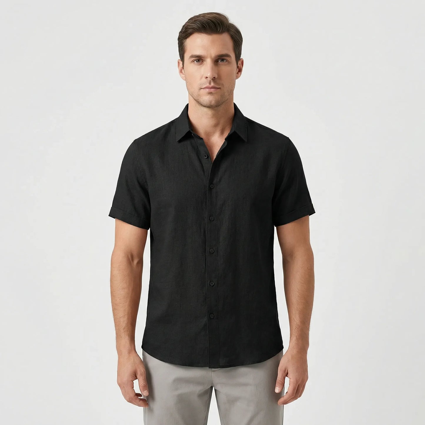 Short Sleeve Shirt With Collar - Tony