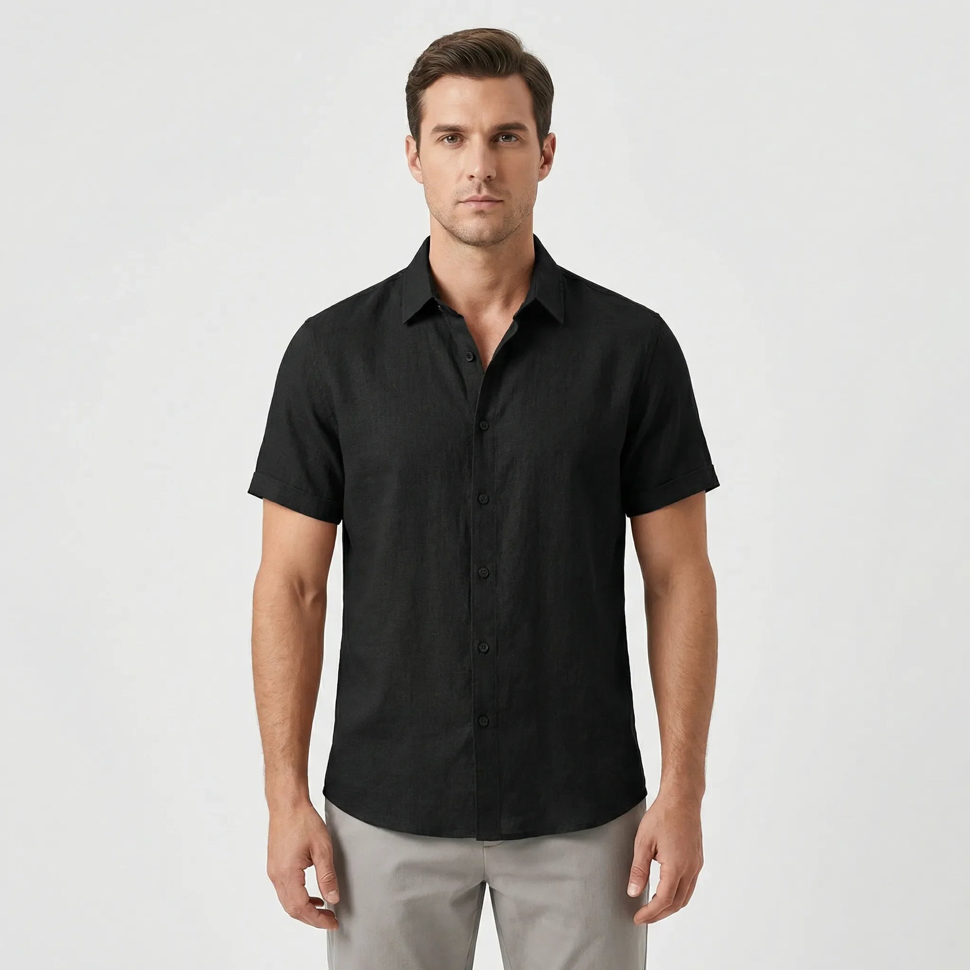 Short Sleeve Shirt With Collar - Tony