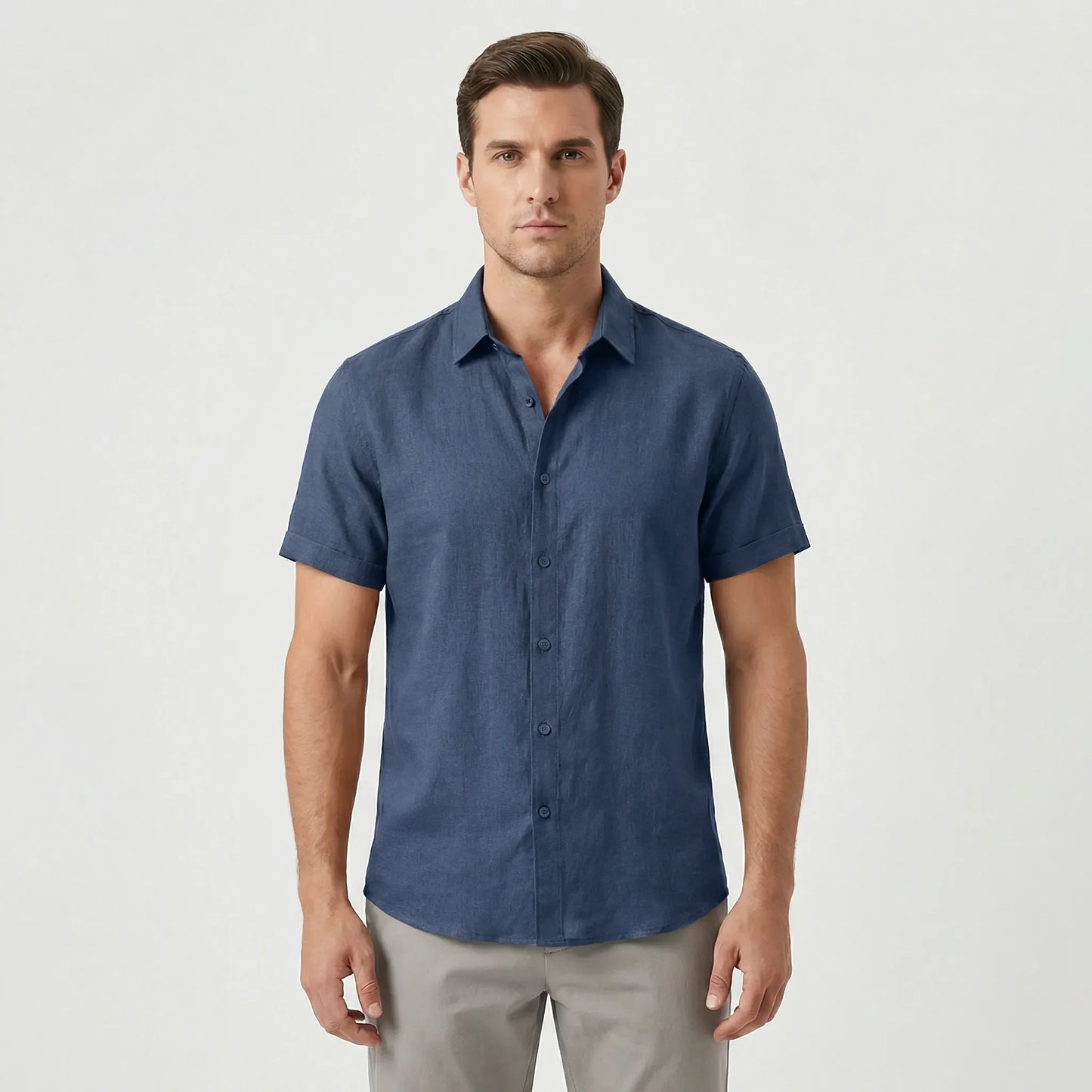 Short Sleeve Shirt With Collar - Tony