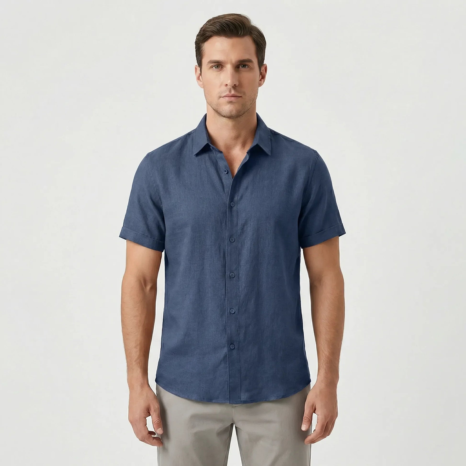 Short Sleeve Shirt With Collar - Tony