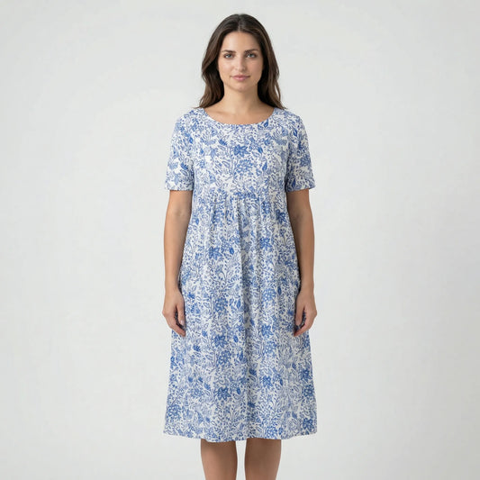 Short Sleeve Summer Dress With Pockets - Colleen