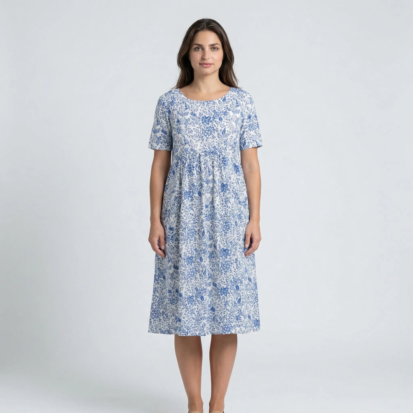 Short Sleeve Summer Dress With Pockets - Colleen