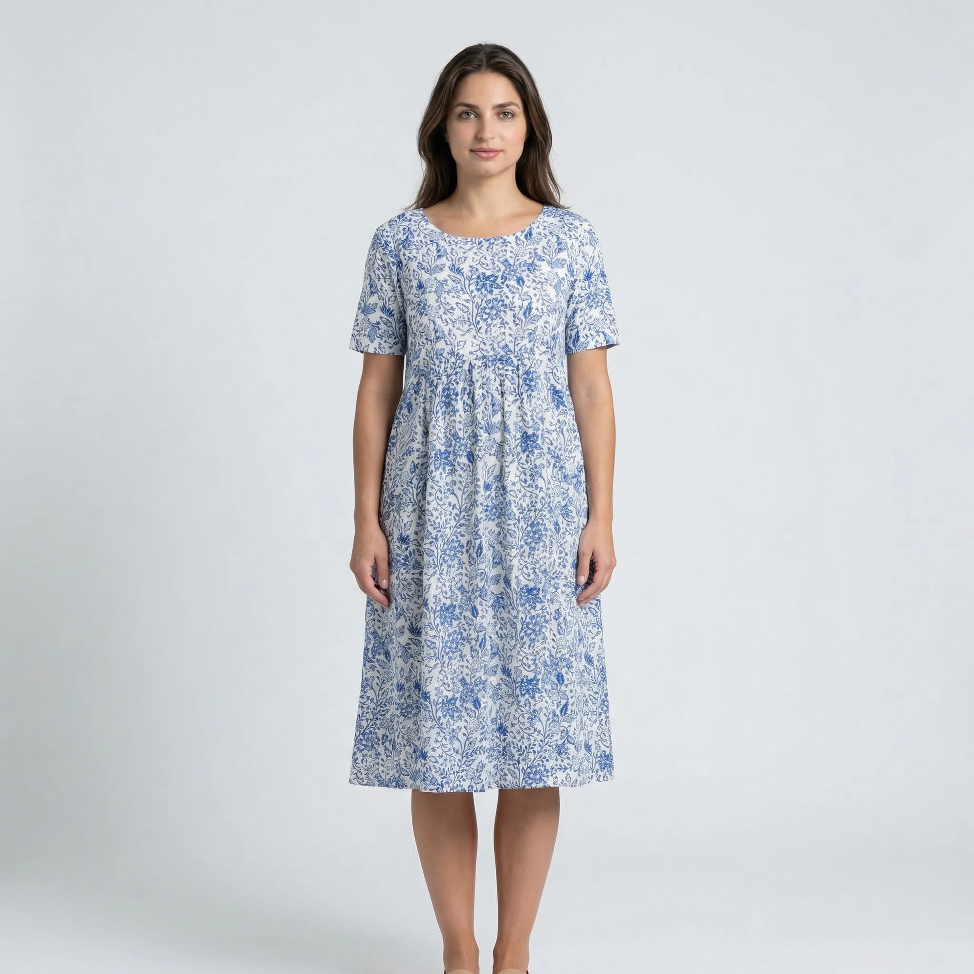 Short Sleeve Summer Dress With Pockets - Colleen