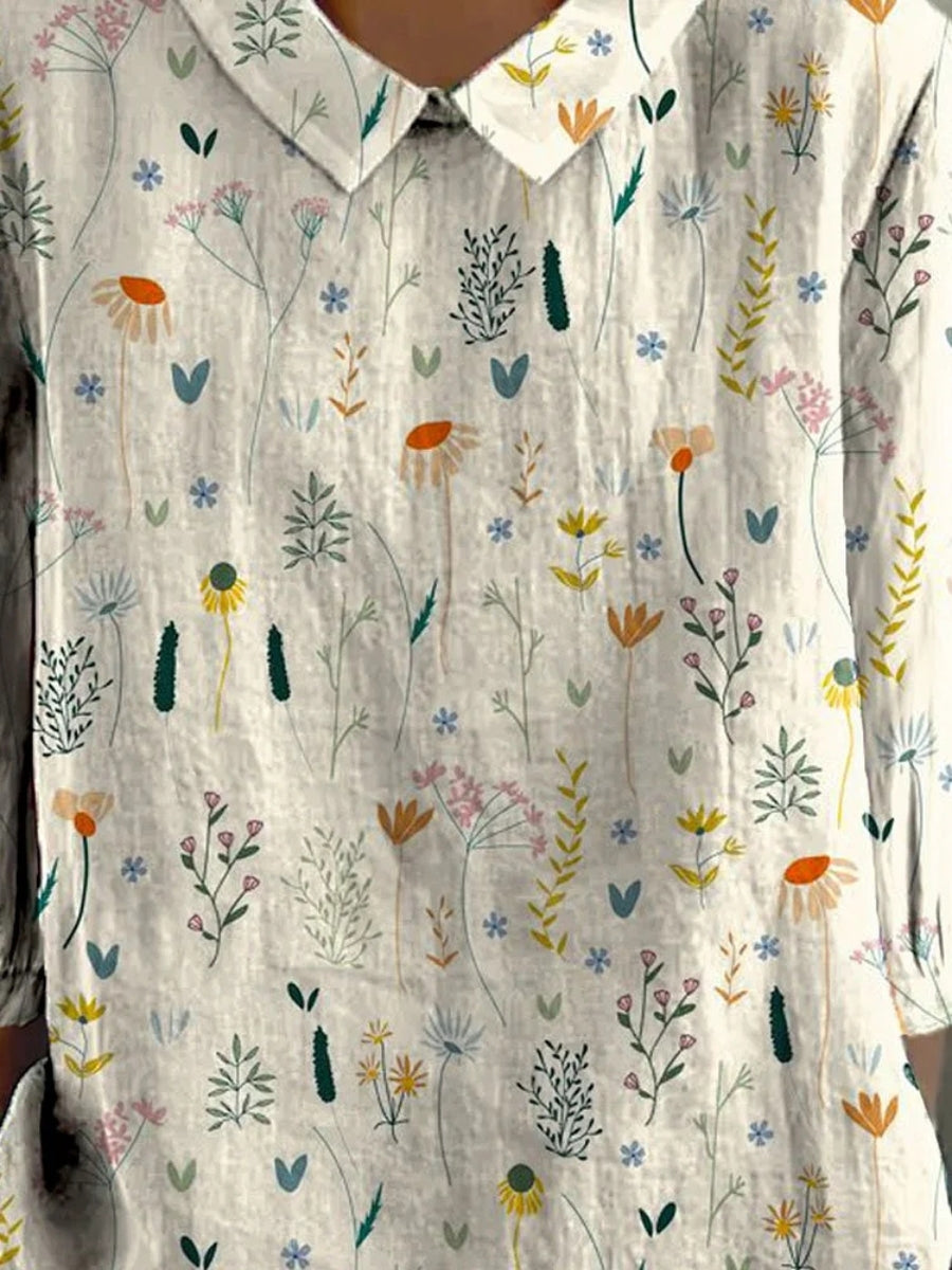 Short Sleeve Wildflower Print Blouse - Mable