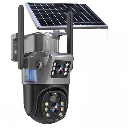 Solar Security Camera Dual Lens | 10x Zoom 360° PTZ | 12,000mAh IP66 1