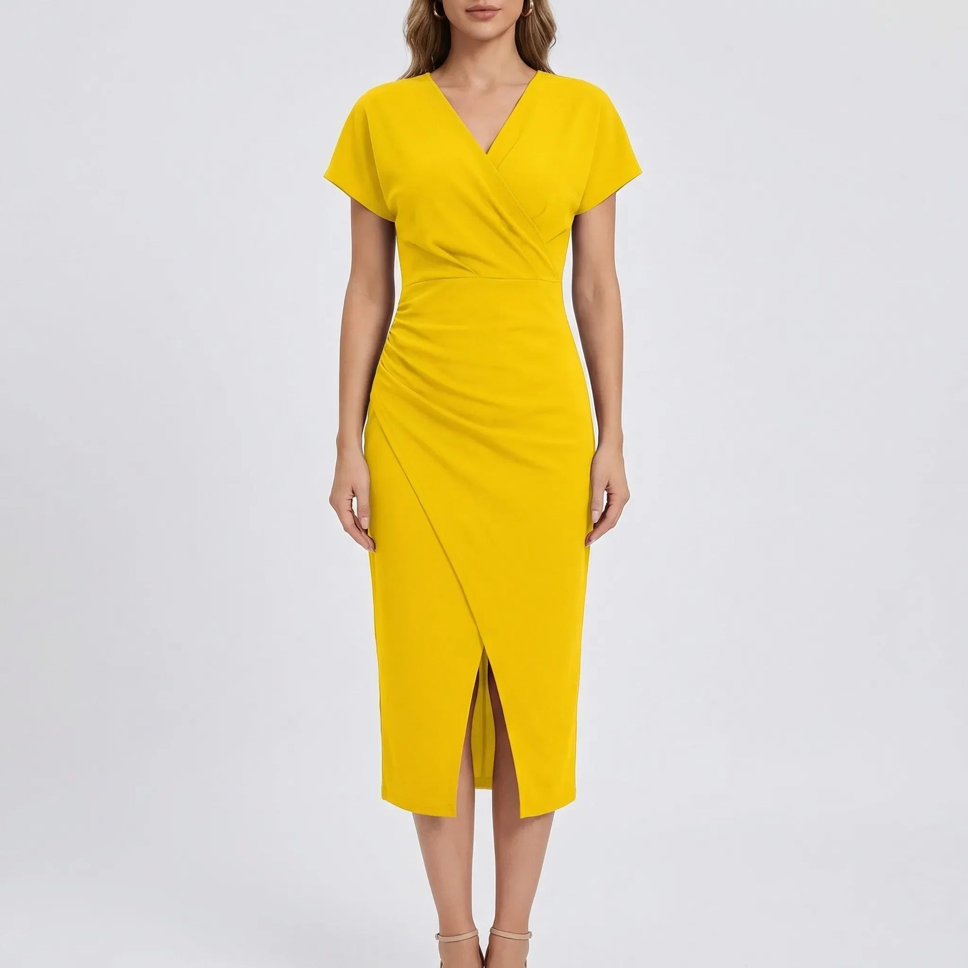 Side-Split Bodycon Midi Dress - Connie