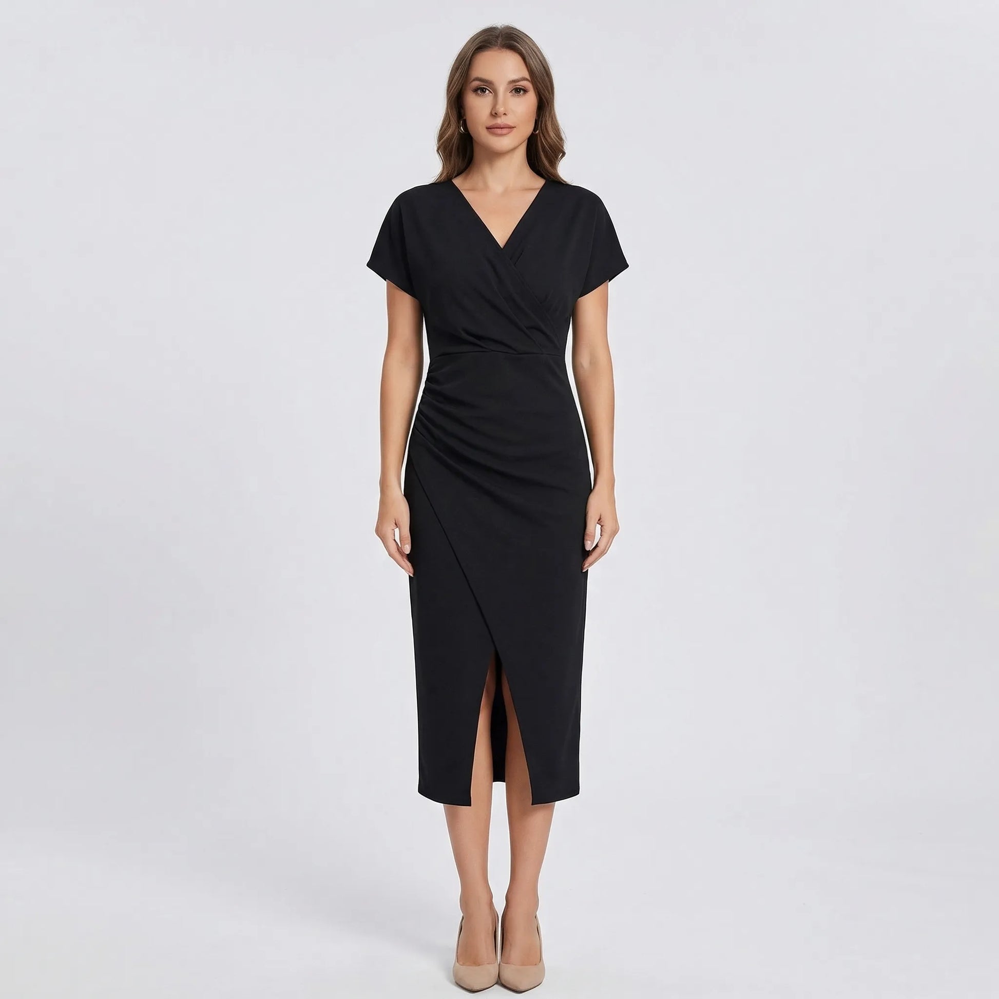 Side-Split Bodycon Midi Dress - Connie