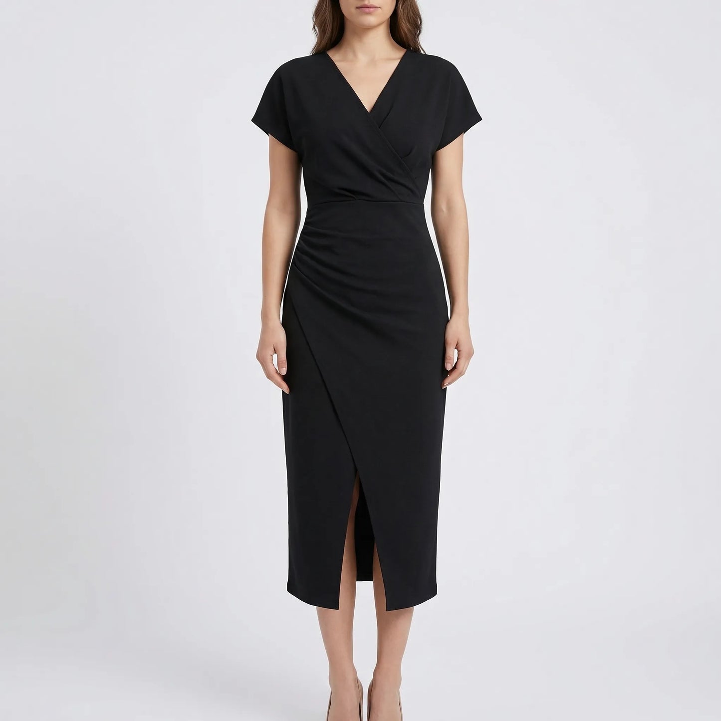 Side-Split Bodycon Midi Dress - Connie