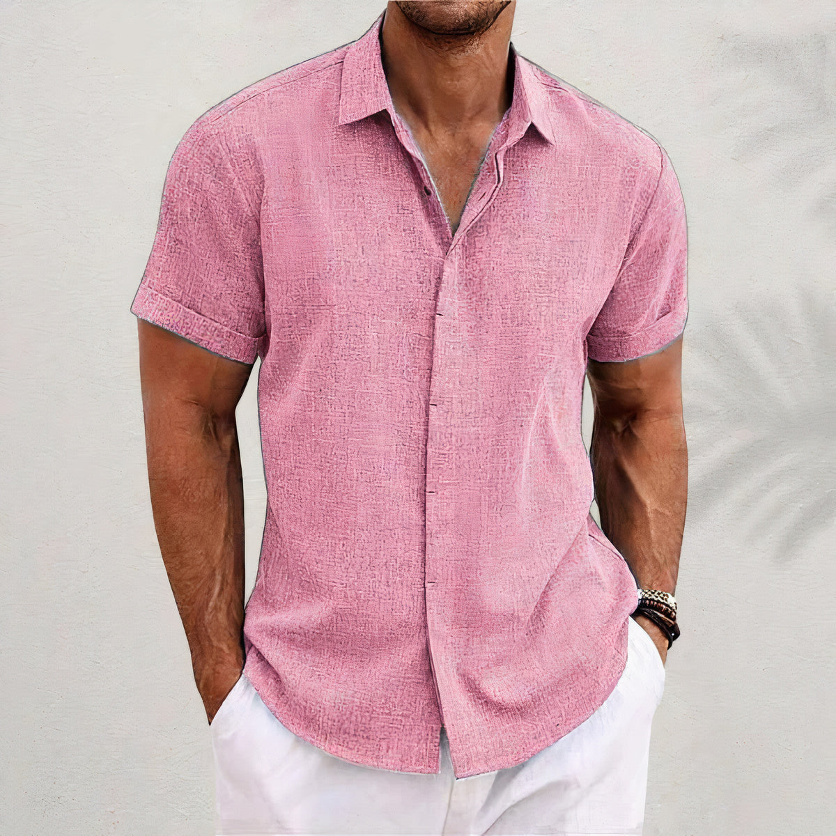 Simple Men's Shirt With A Button Placket - Fredrick
