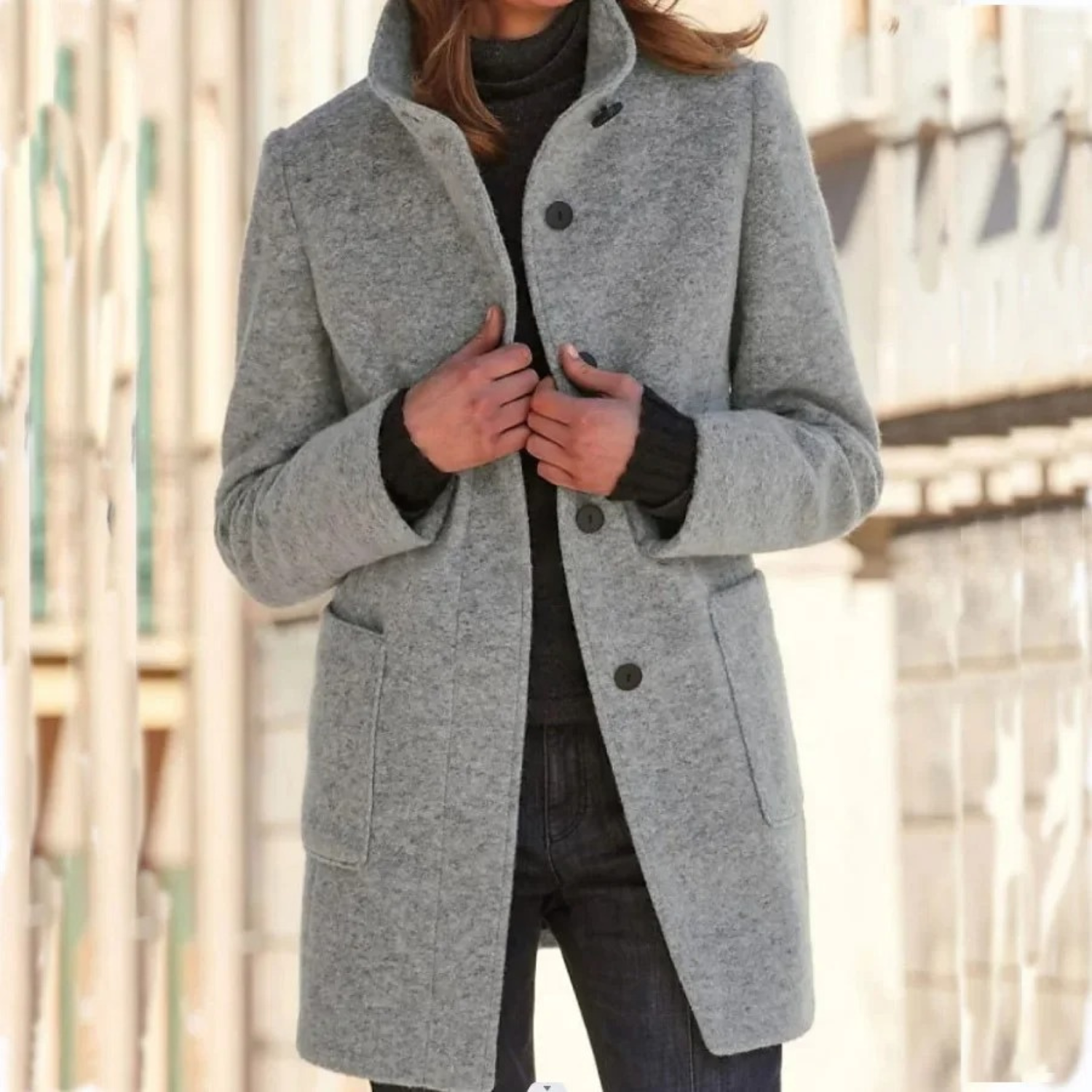 Single-Breasted Mid-Length Overcoat - Daisy