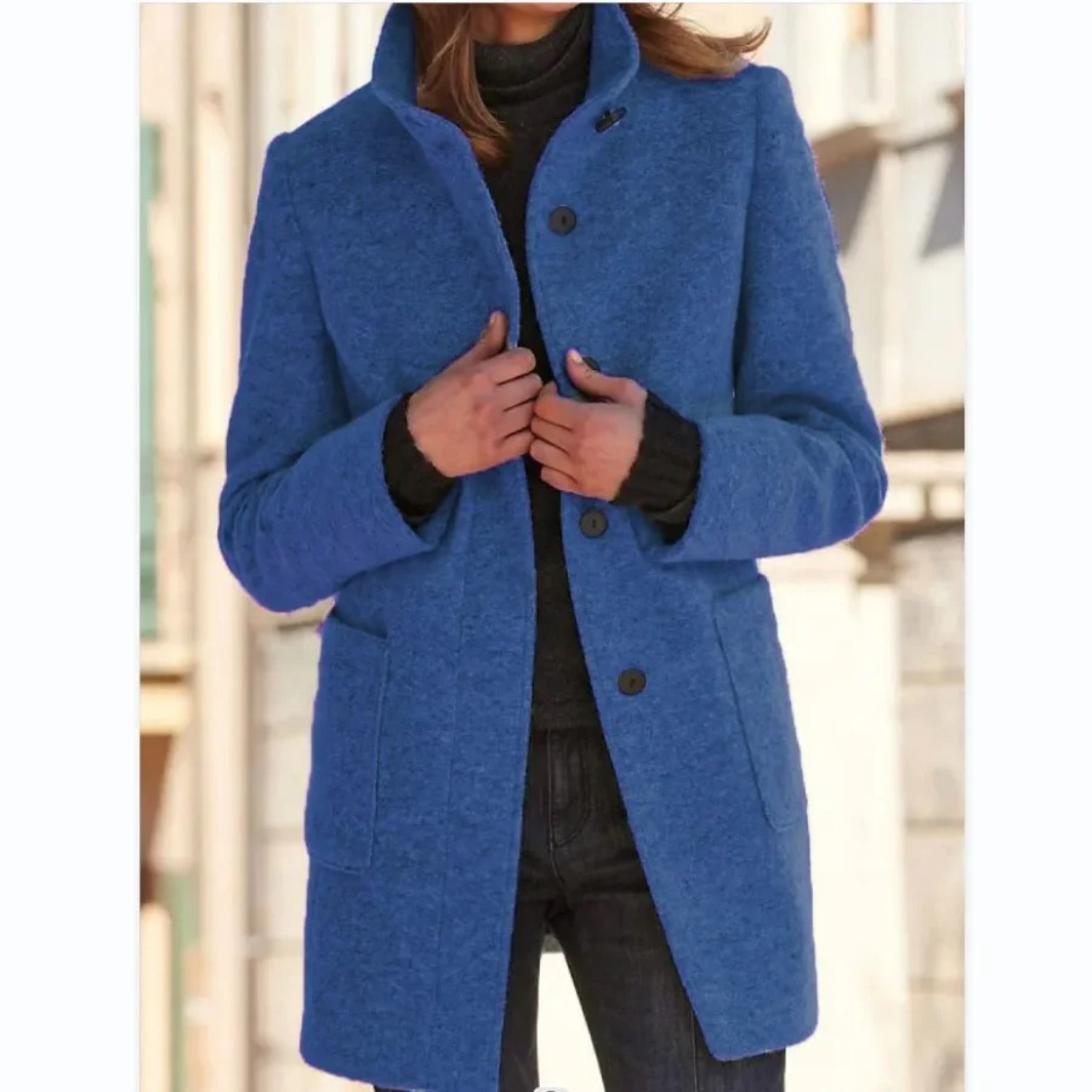 Single-Breasted Mid-Length Overcoat - Daisy