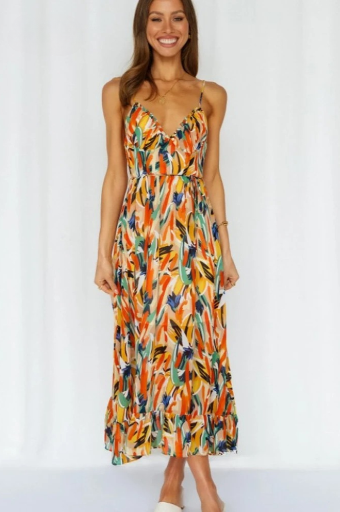 Printed sleeveless summer dress – Isla