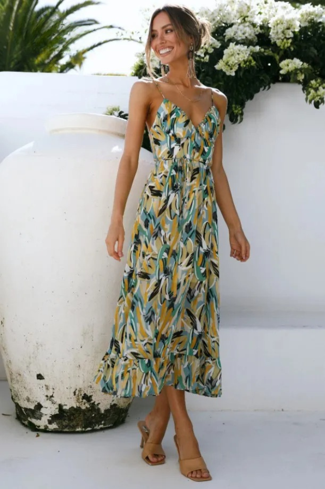 Printed sleeveless summer dress – Isla