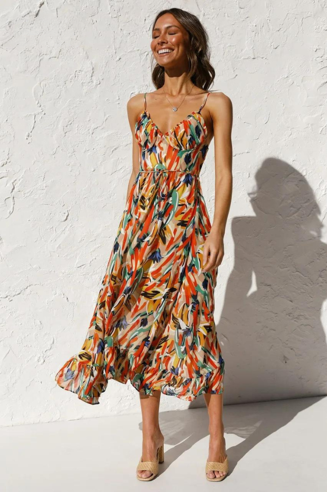 Printed sleeveless summer dress – Isla