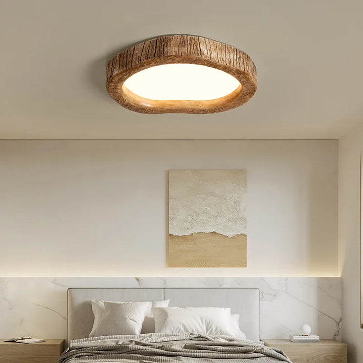 Rustic LED Ceiling Light with Wood Effect - Auralog