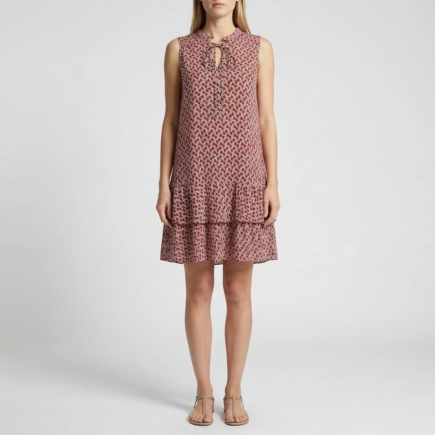 Sleeveless Knee-Length Printed Dress - Ana