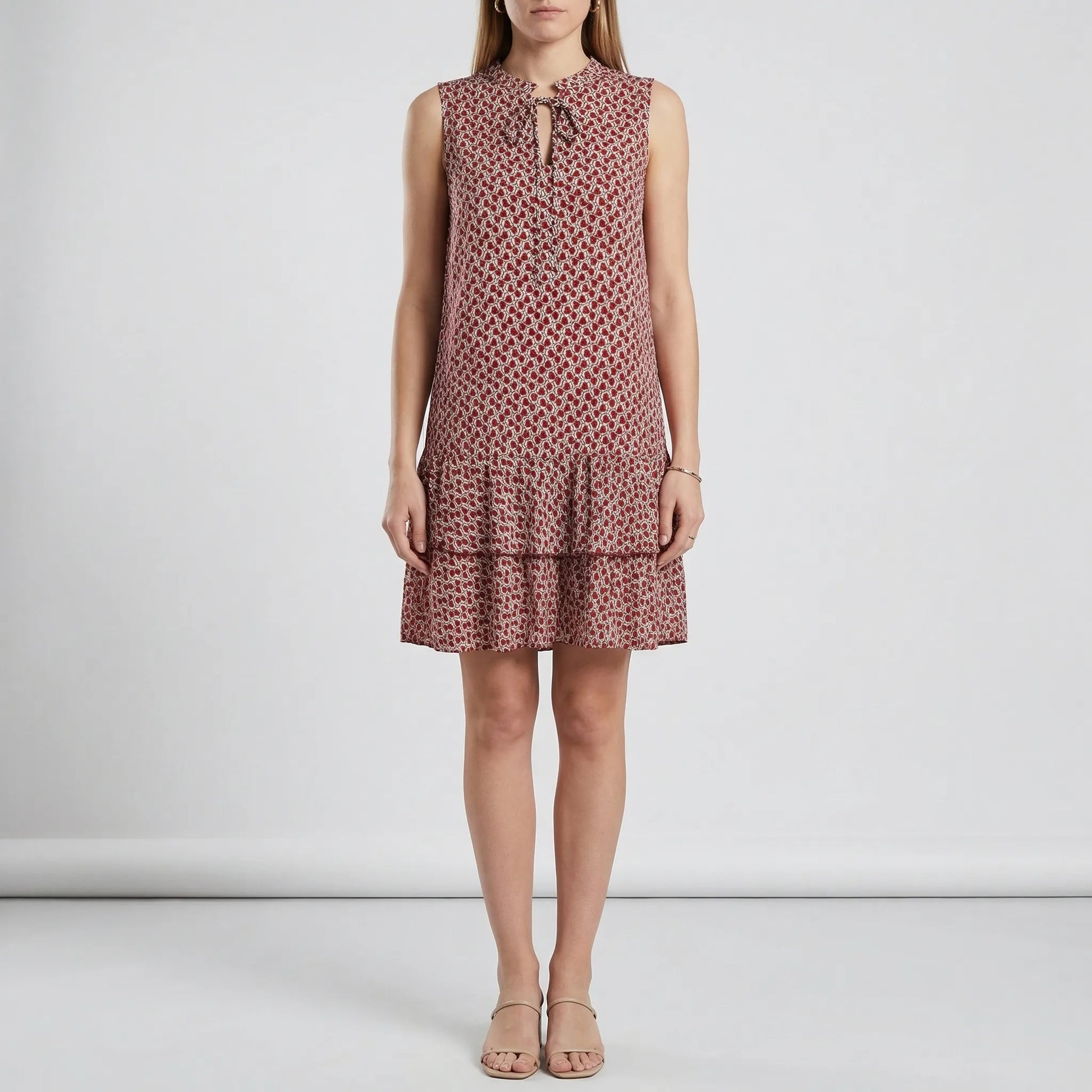 Sleeveless Knee-Length Printed Dress - Ana