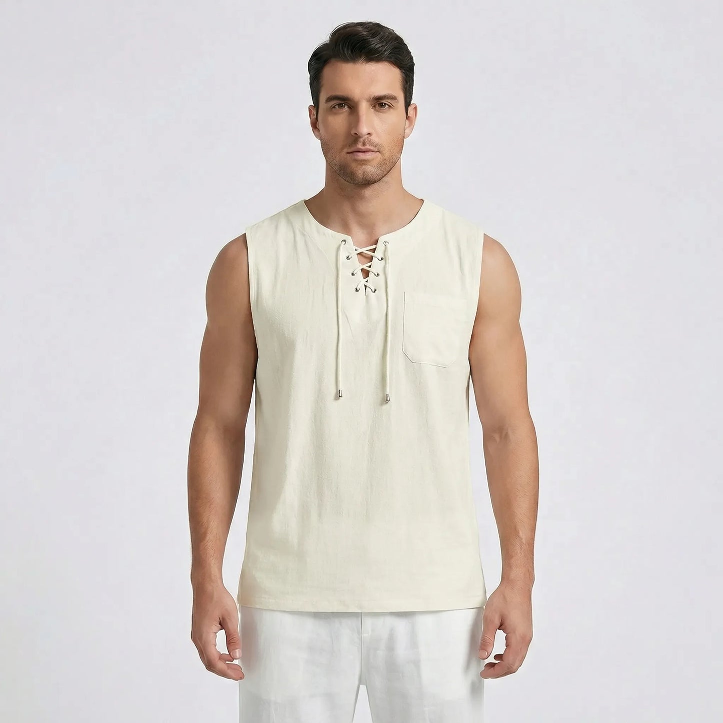 Sleeveless Mens Tank Top With V-Neck - Thilo
