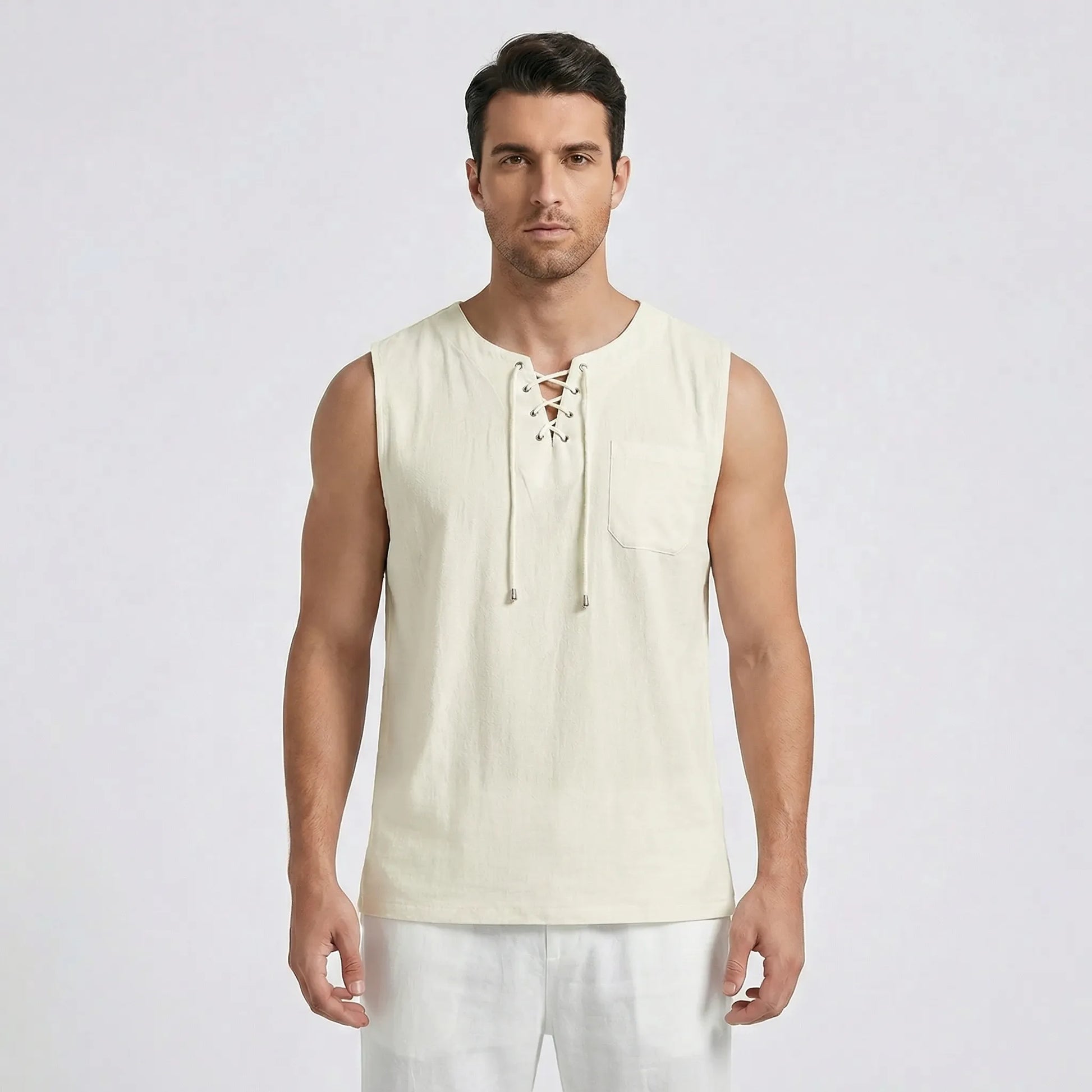 Sleeveless Mens Tank Top With V-Neck - Thilo