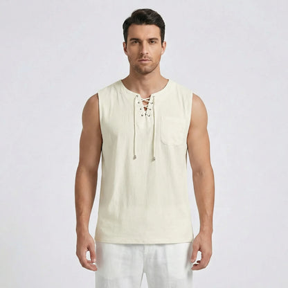 Sleeveless Mens Tank Top With V-Neck - Thilo