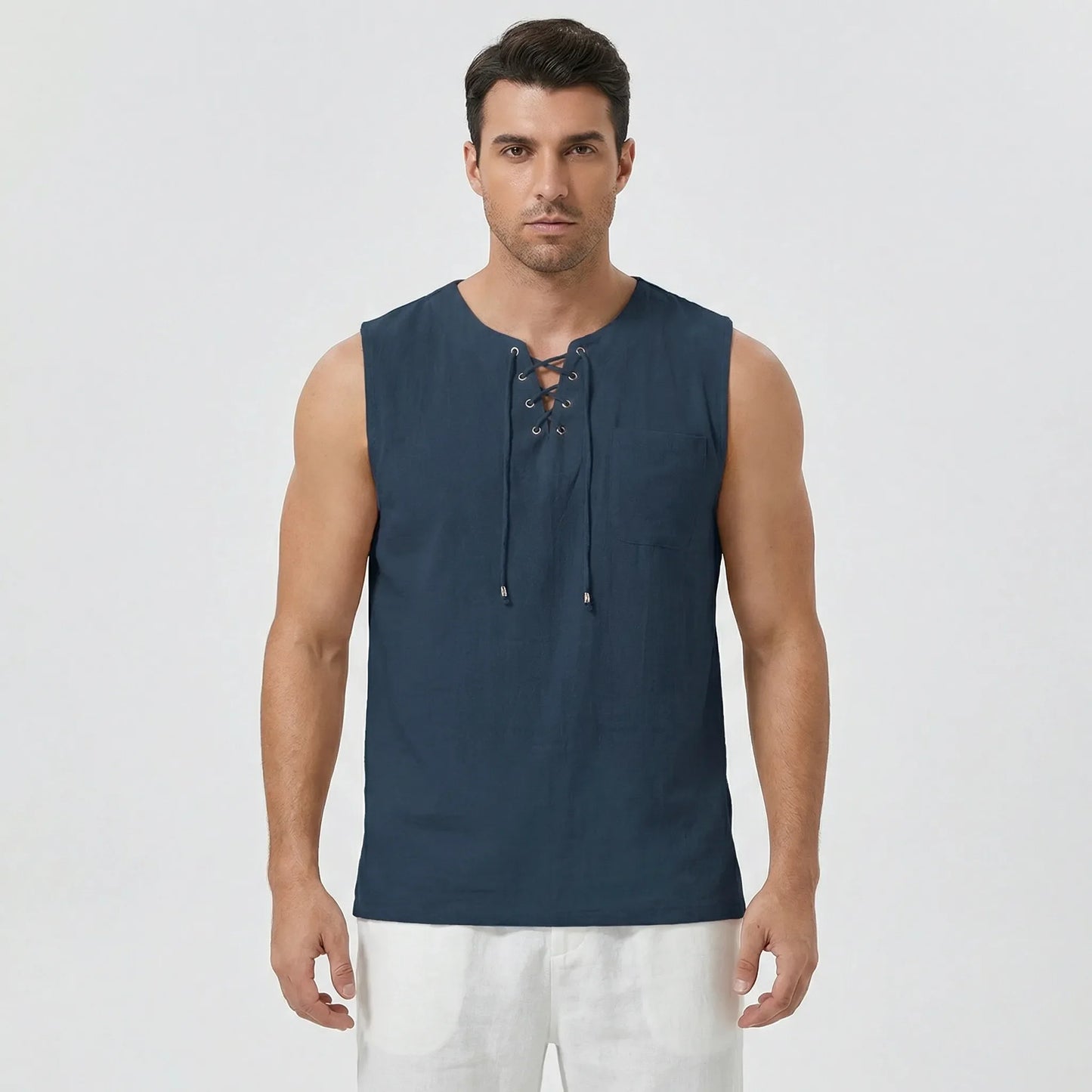 Sleeveless Mens Tank Top With V-Neck - Thilo