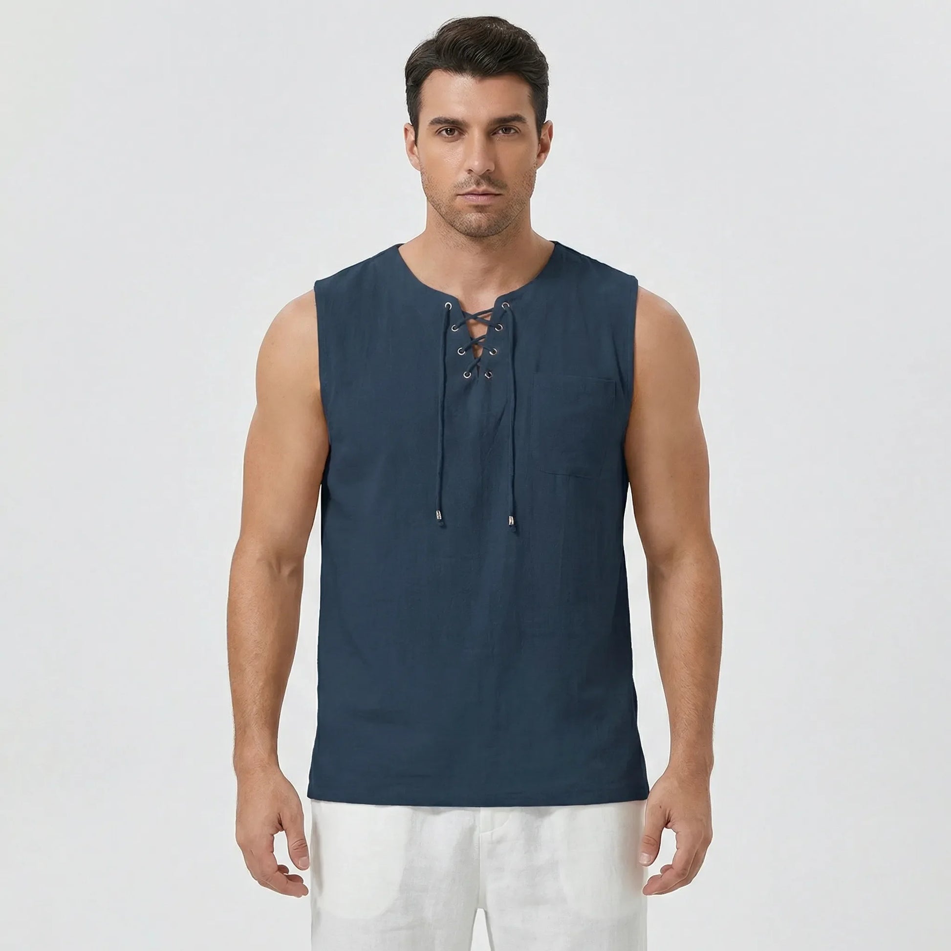 Sleeveless Mens Tank Top With V-Neck - Thilo