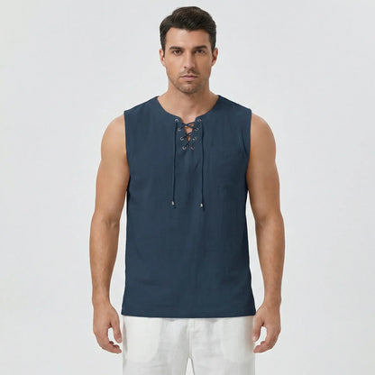 Sleeveless Mens Tank Top With V-Neck - Thilo