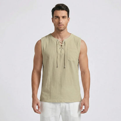 Sleeveless Mens Tank Top With V-Neck - Thilo