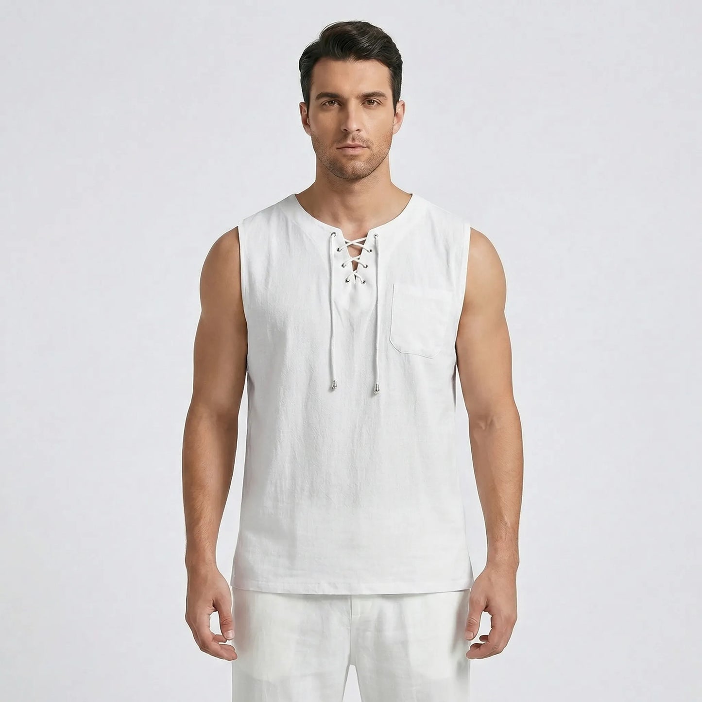 Sleeveless Mens Tank Top With V-Neck - Thilo
