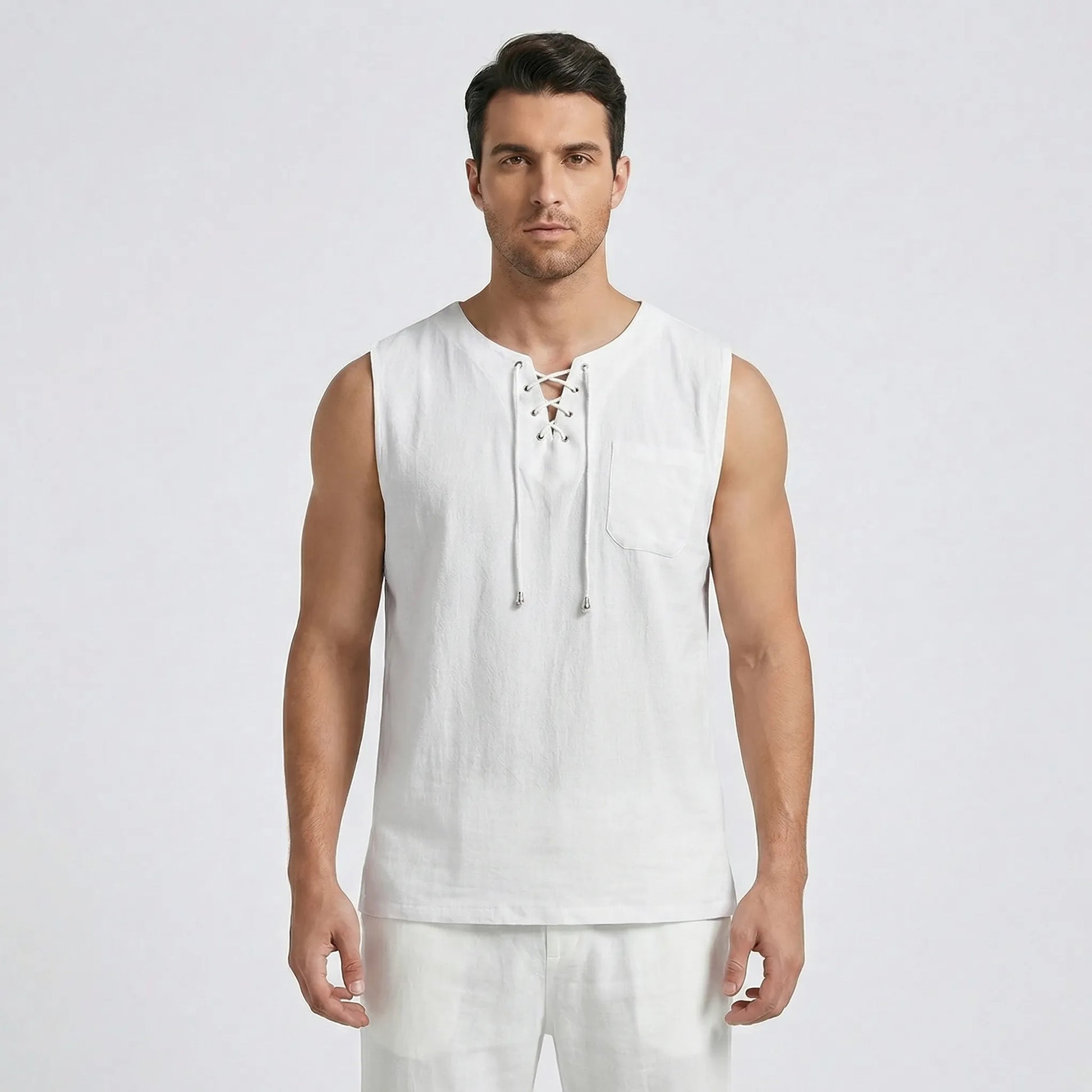 Sleeveless Mens Tank Top With V-Neck - Thilo