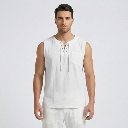 Sleeveless Mens Tank Top With V-Neck - Thilo