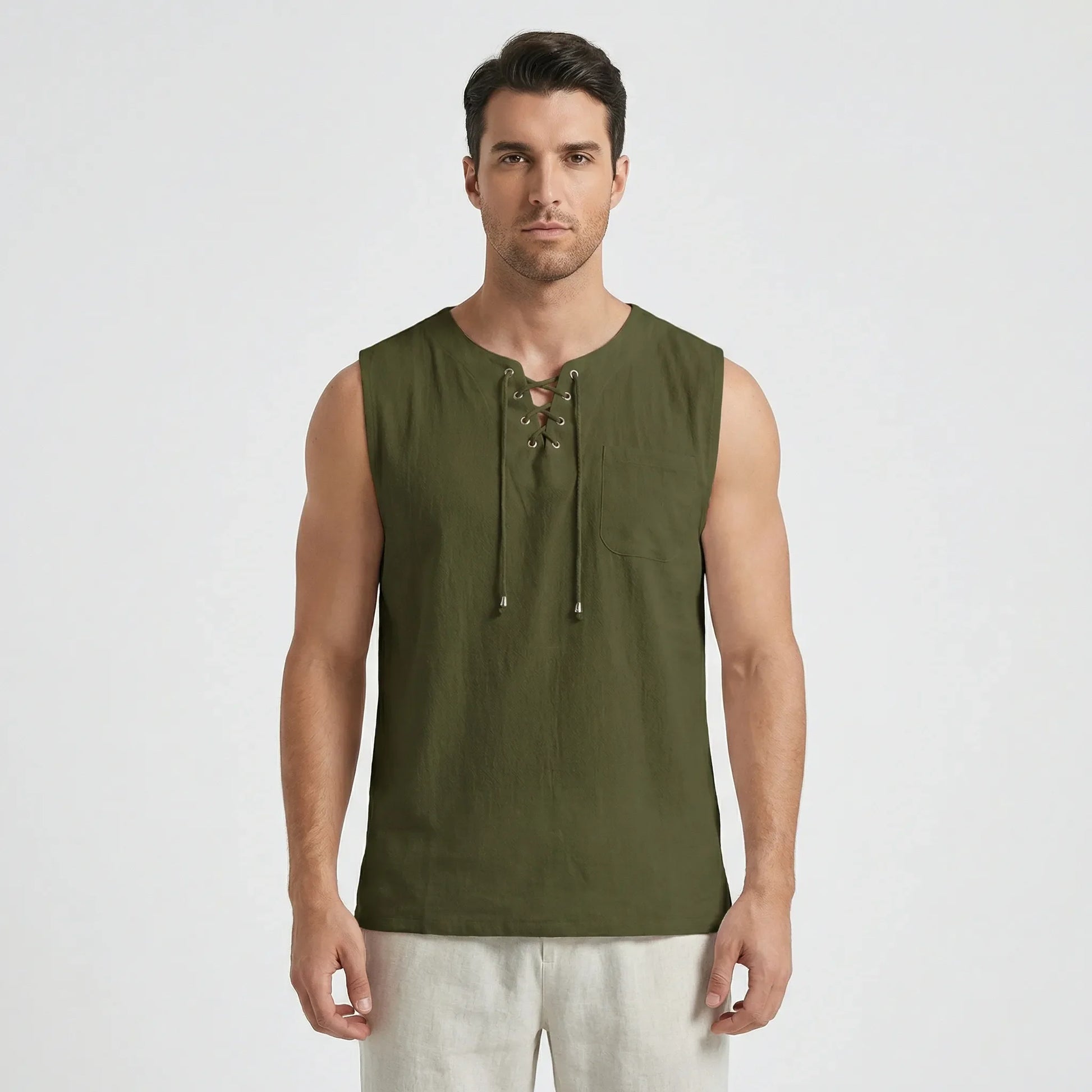 Sleeveless Mens Tank Top With V-Neck - Thilo