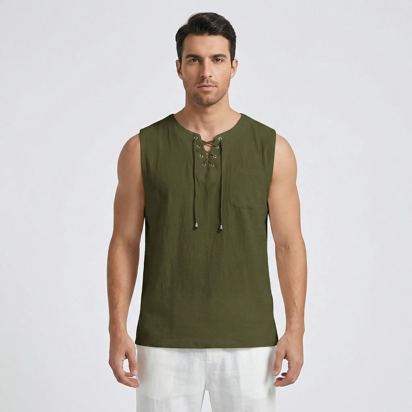Sleeveless Mens Tank Top With V-Neck - Thilo