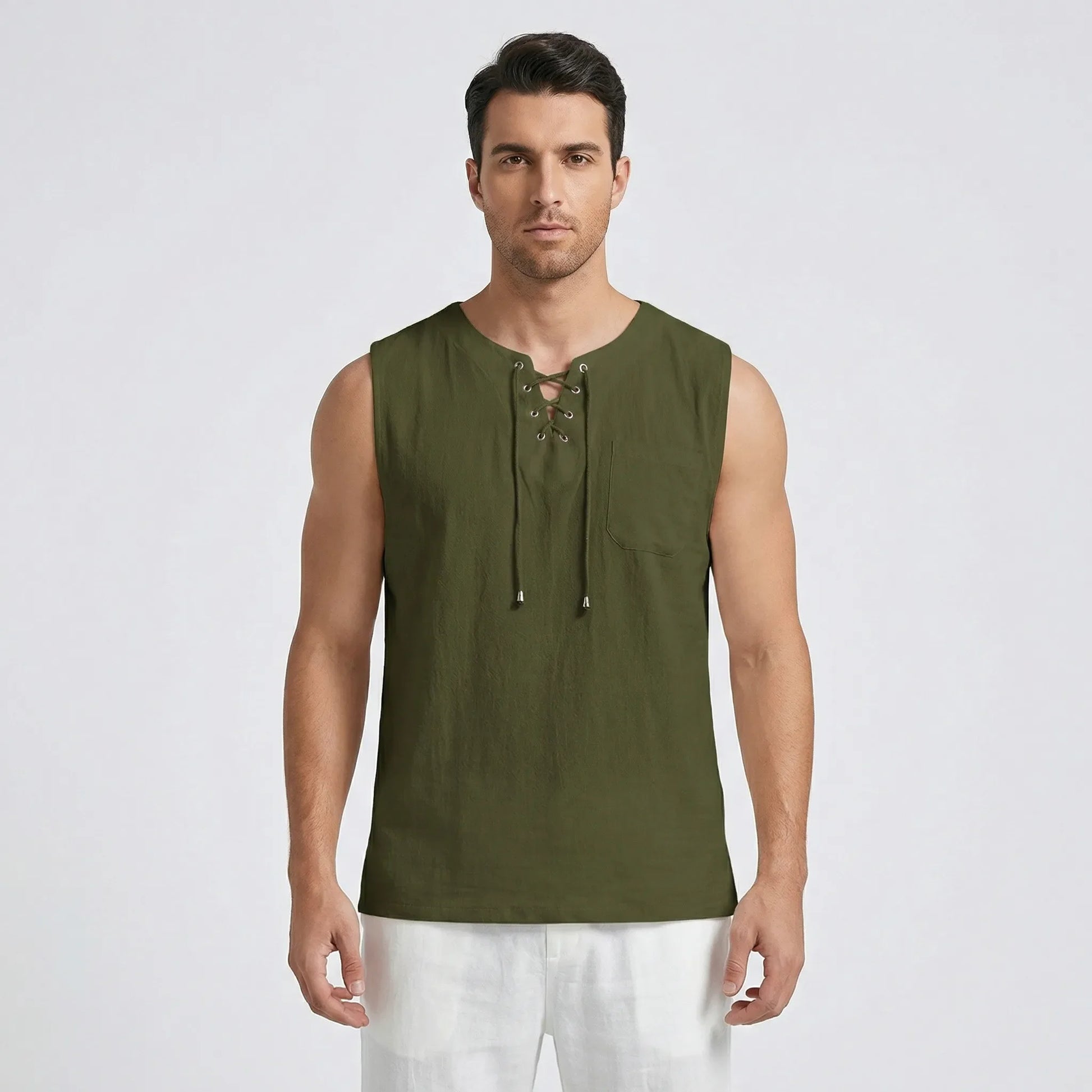 Sleeveless Mens Tank Top With V-Neck - Thilo