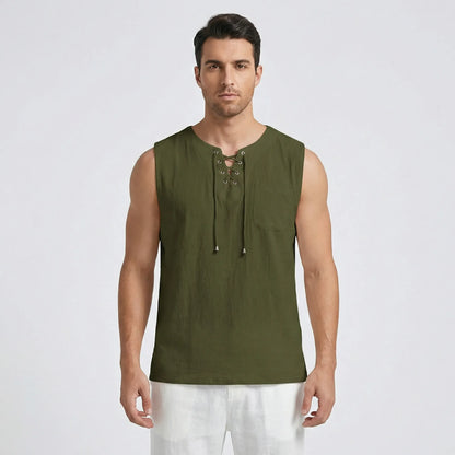 Sleeveless Mens Tank Top With V-Neck - Thilo
