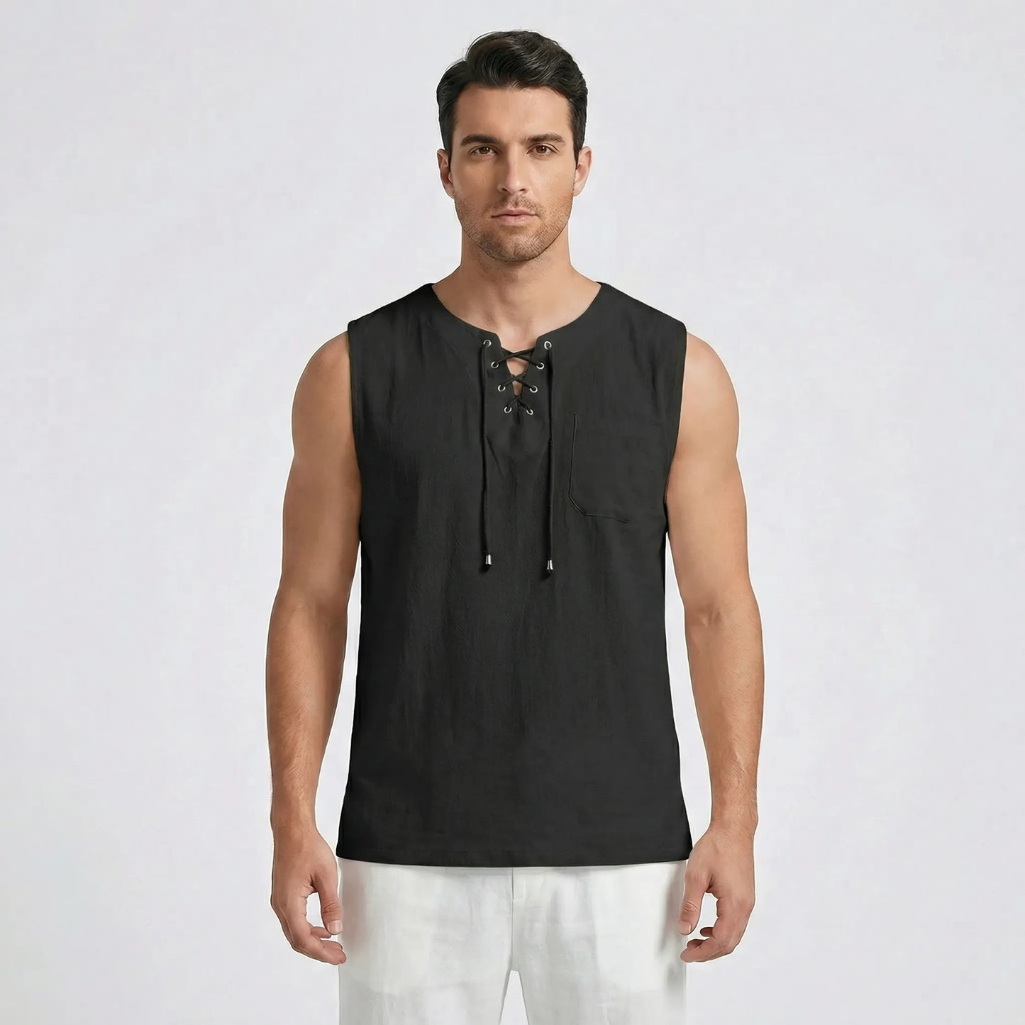 Sleeveless Mens Tank Top With V-Neck - Thilo