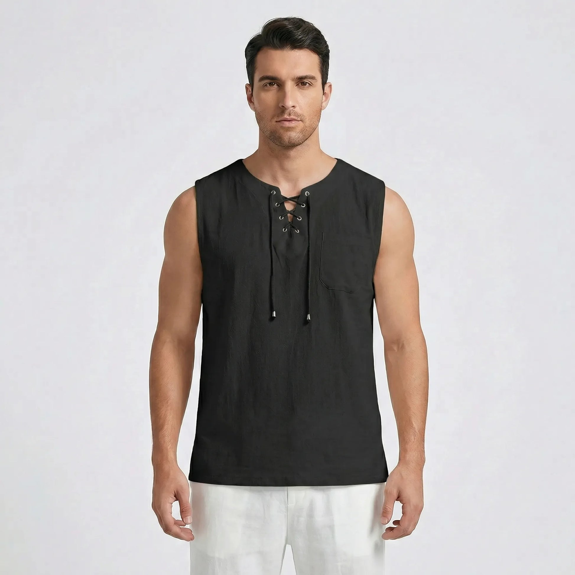 Sleeveless Mens Tank Top With V-Neck - Thilo