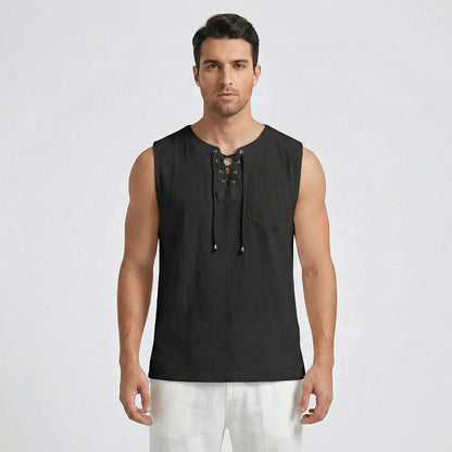 Sleeveless Mens Tank Top With V-Neck - Thilo