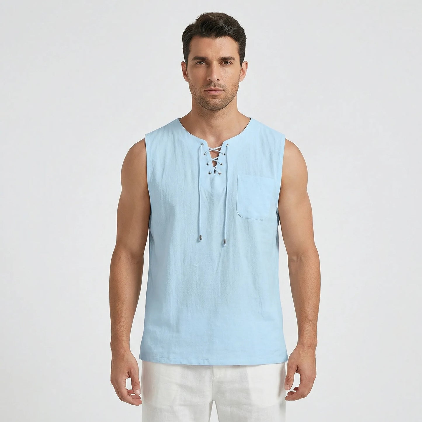 Sleeveless Mens Tank Top With V-Neck - Thilo
