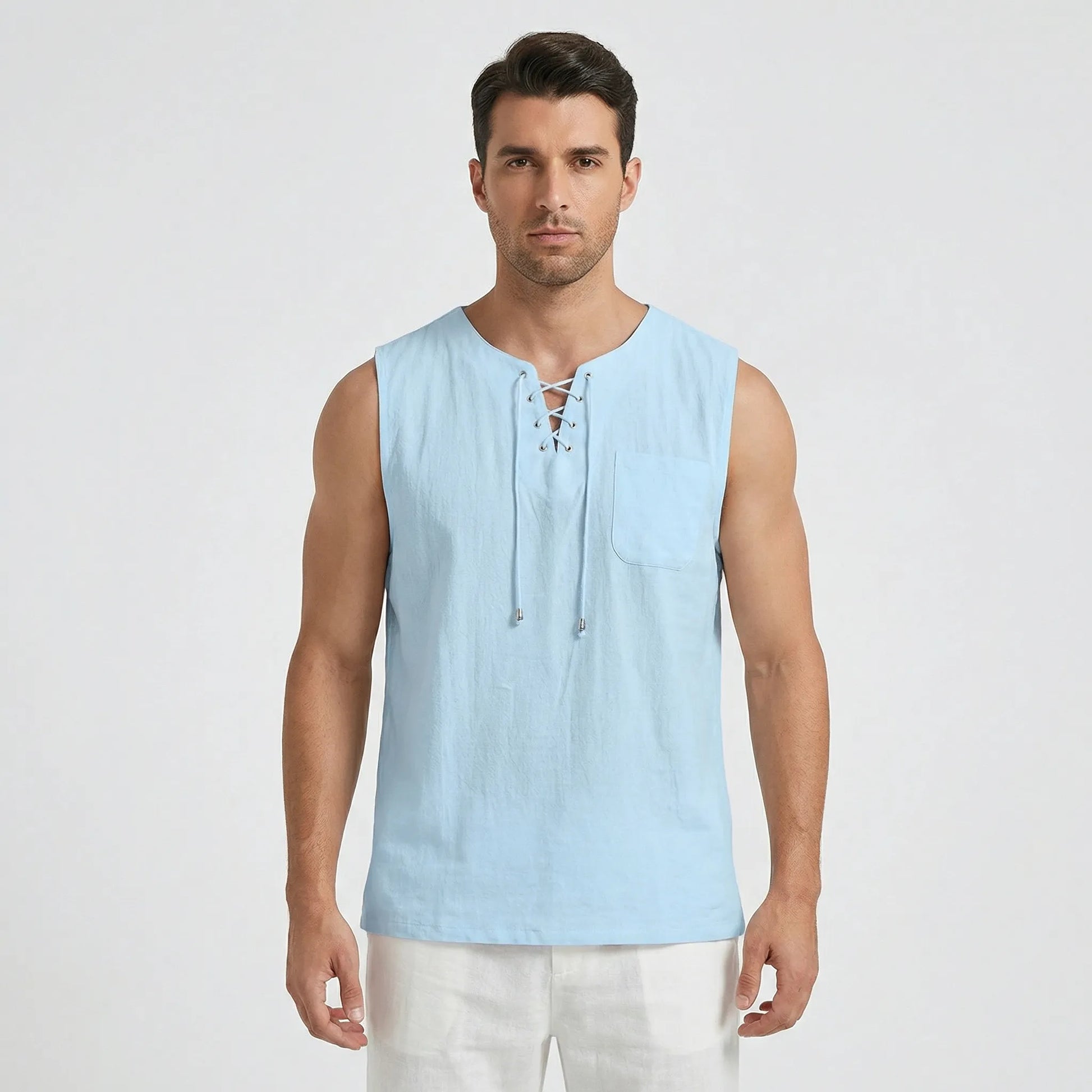 Sleeveless Mens Tank Top With V-Neck - Thilo