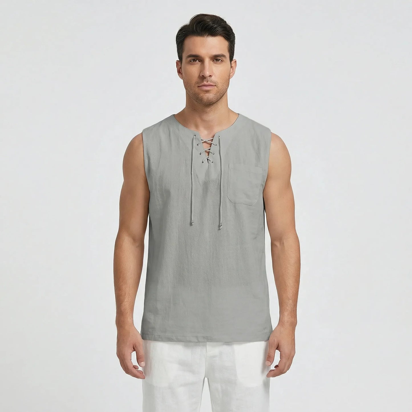 Sleeveless Mens Tank Top With V-Neck - Thilo