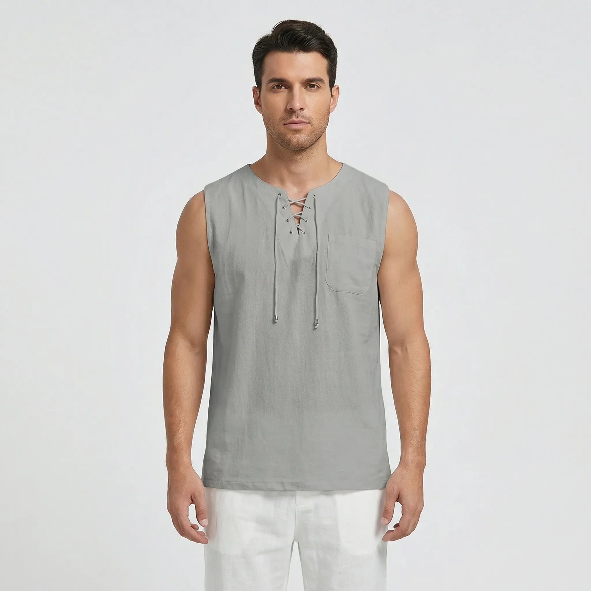 Sleeveless Mens Tank Top With V-Neck - Thilo