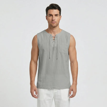 Sleeveless Mens Tank Top With V-Neck - Thilo